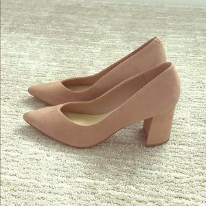 Marc Fisher suede nude heels